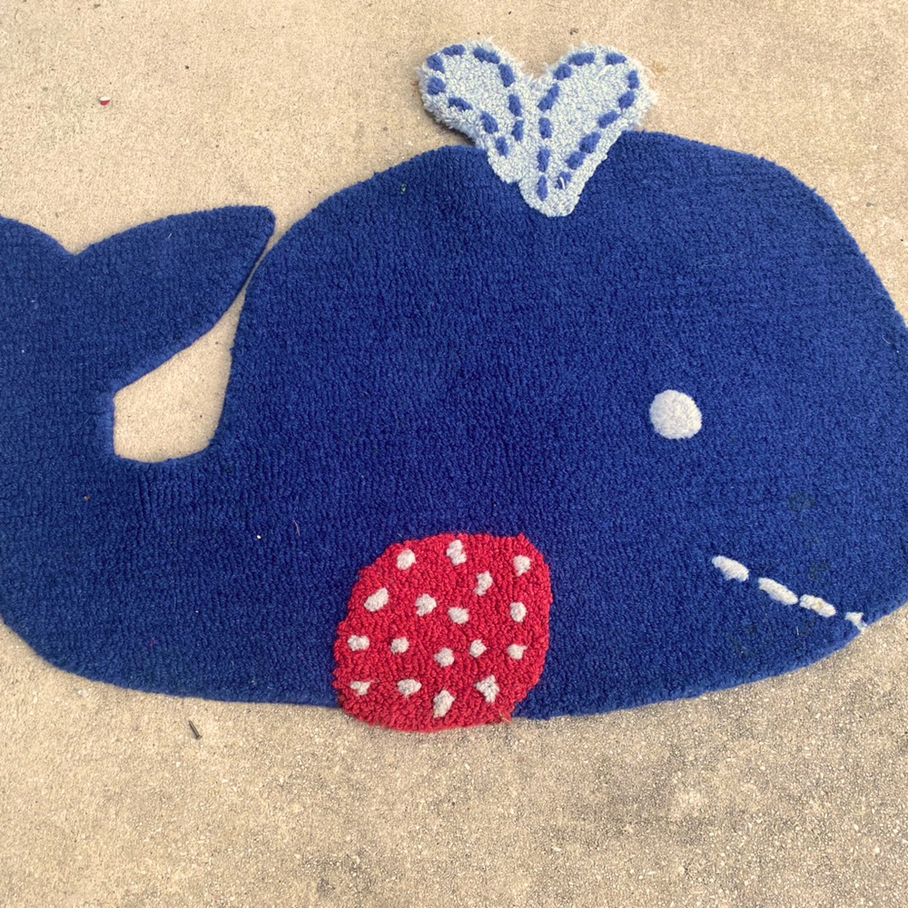 Potty barn whale baby rug